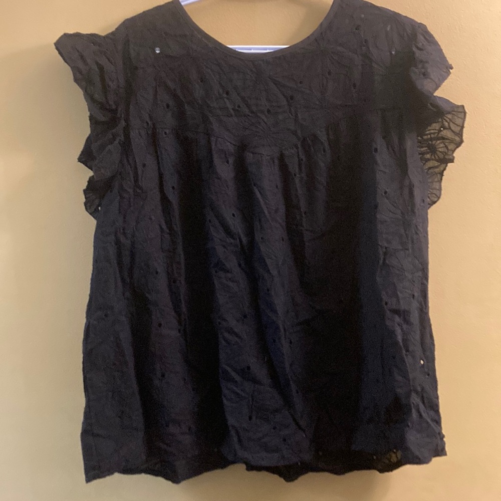 Shein curve black blouse